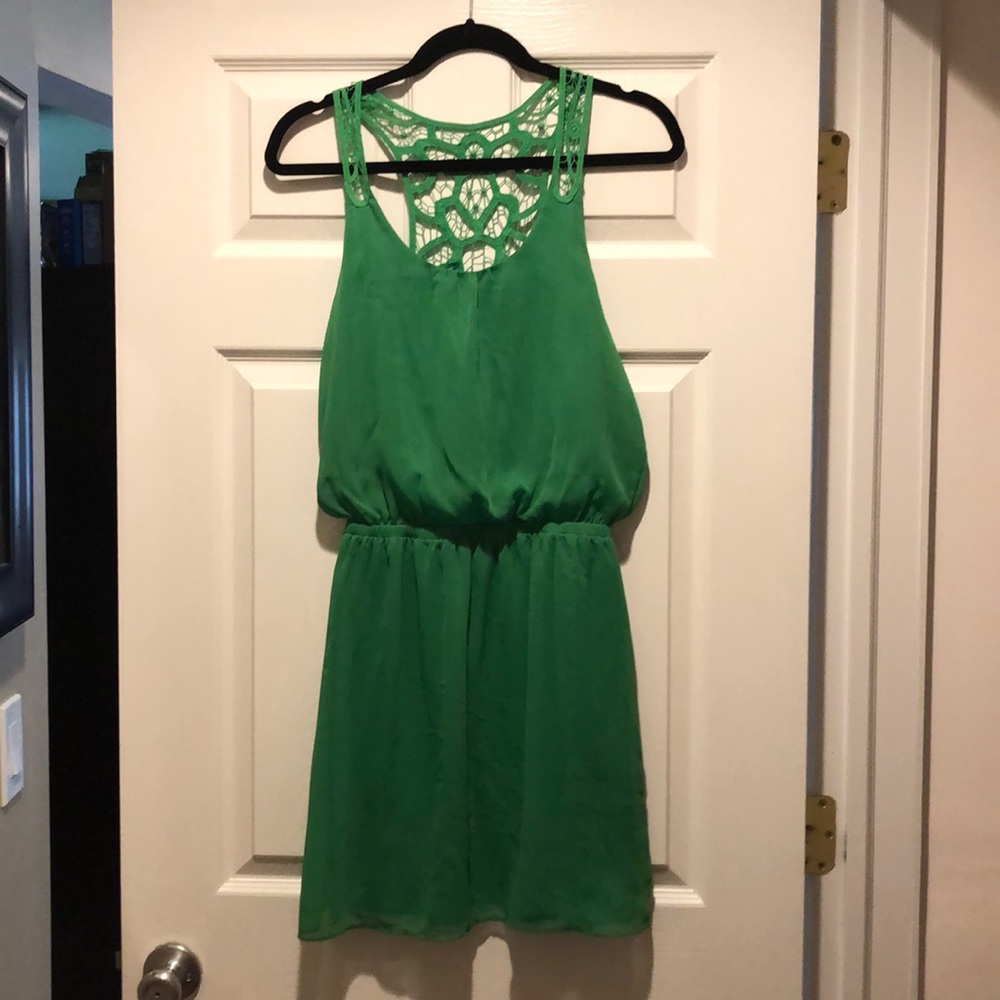 Express green lace dress